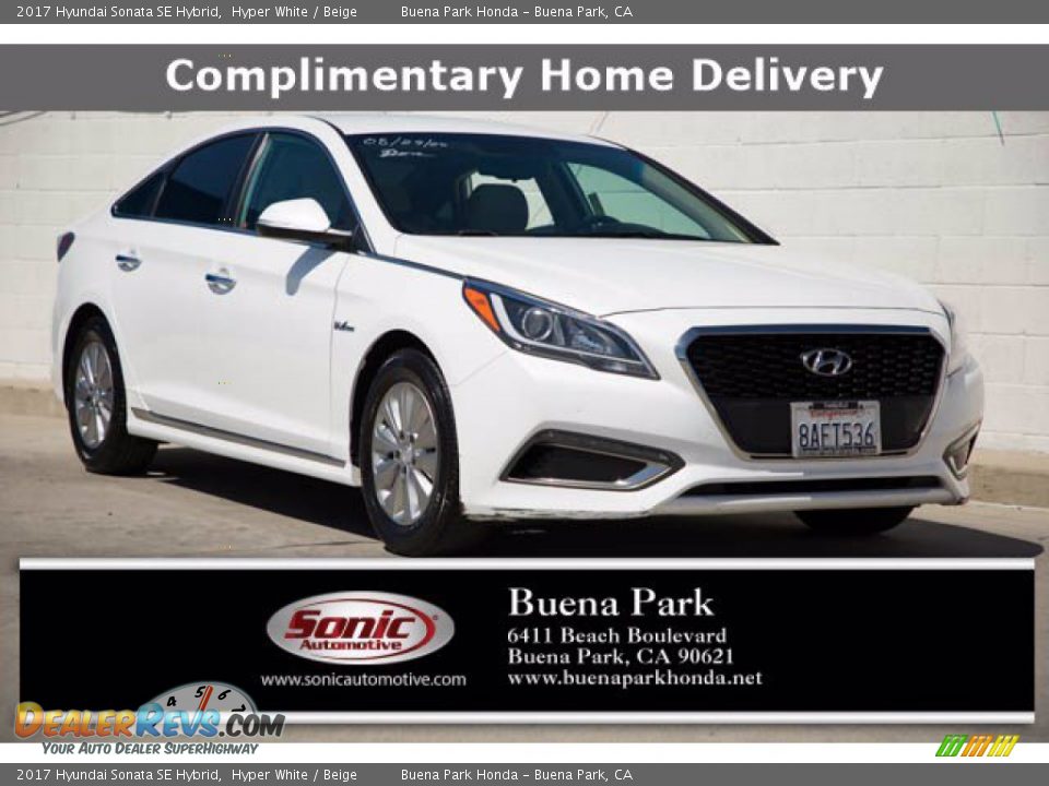 2017 Hyundai Sonata SE Hybrid Hyper White / Beige Photo #1