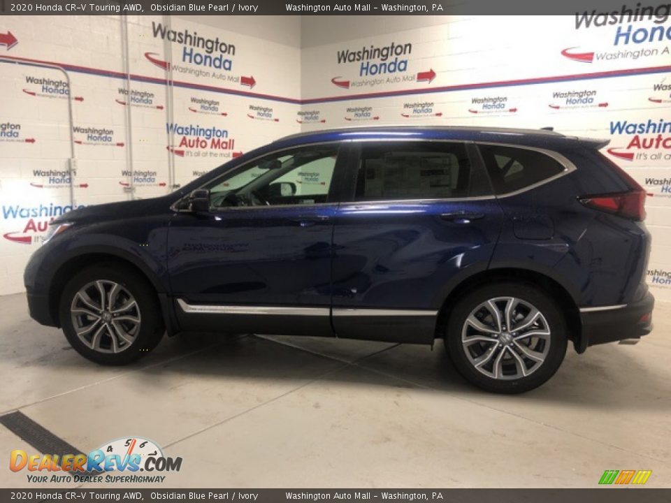 2020 Honda CR-V Touring AWD Obsidian Blue Pearl / Ivory Photo #2