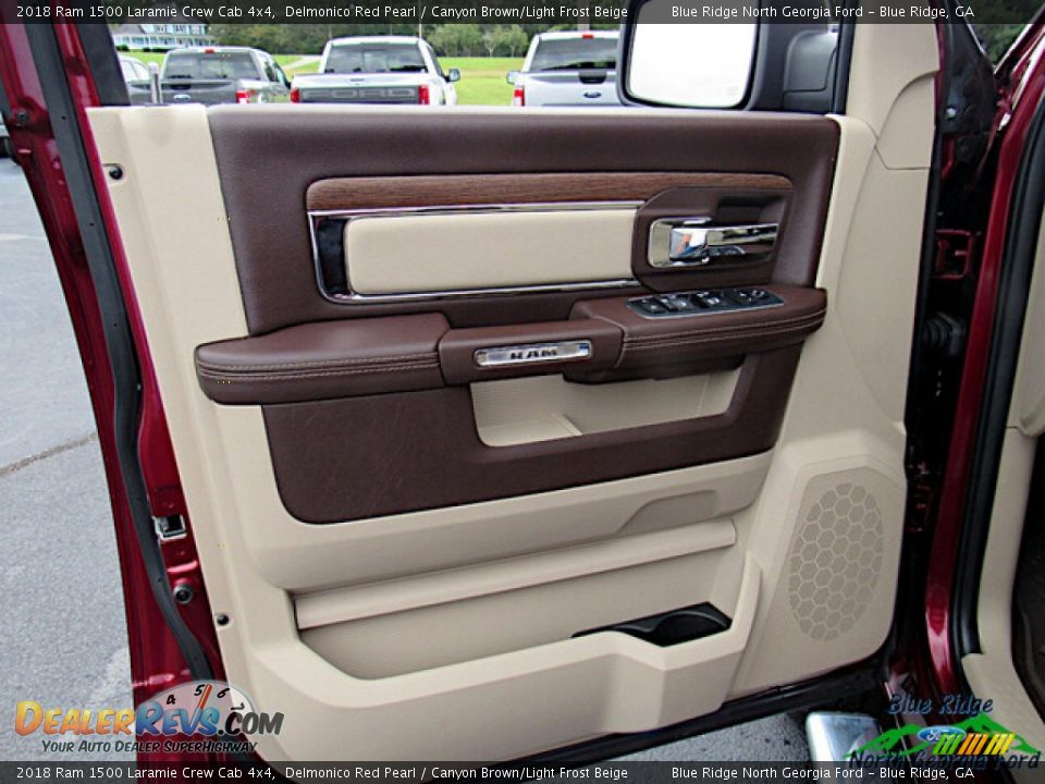 2018 Ram 1500 Laramie Crew Cab 4x4 Delmonico Red Pearl / Canyon Brown/Light Frost Beige Photo #10