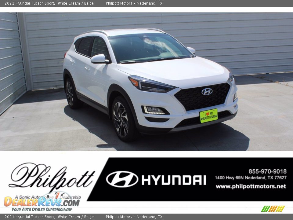 2021 Hyundai Tucson Sport White Cream / Beige Photo #1