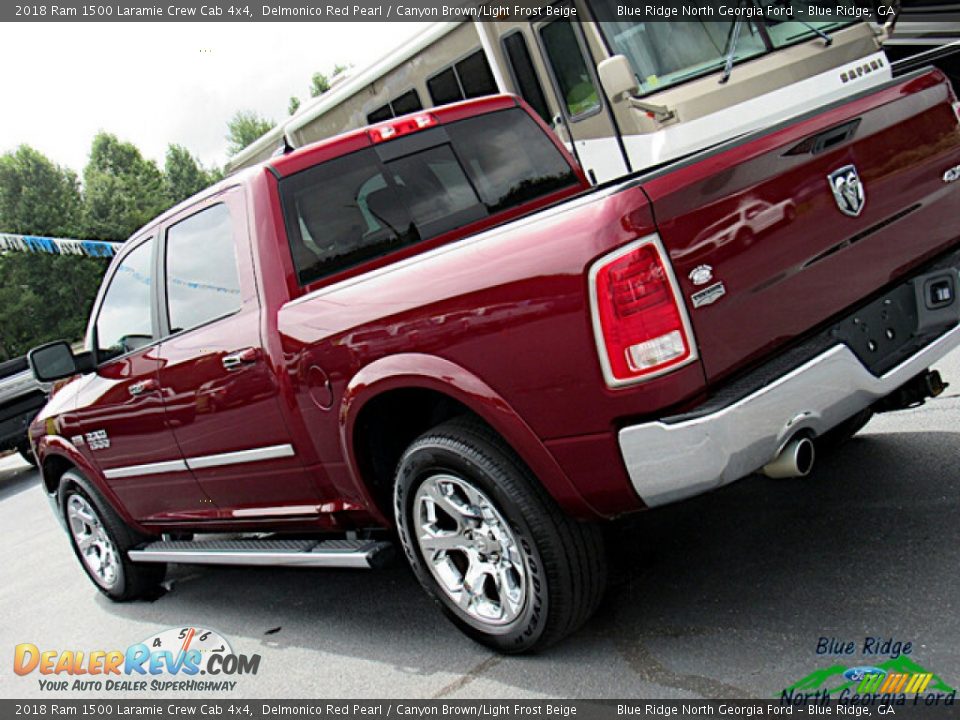 2018 Ram 1500 Laramie Crew Cab 4x4 Delmonico Red Pearl / Canyon Brown/Light Frost Beige Photo #30