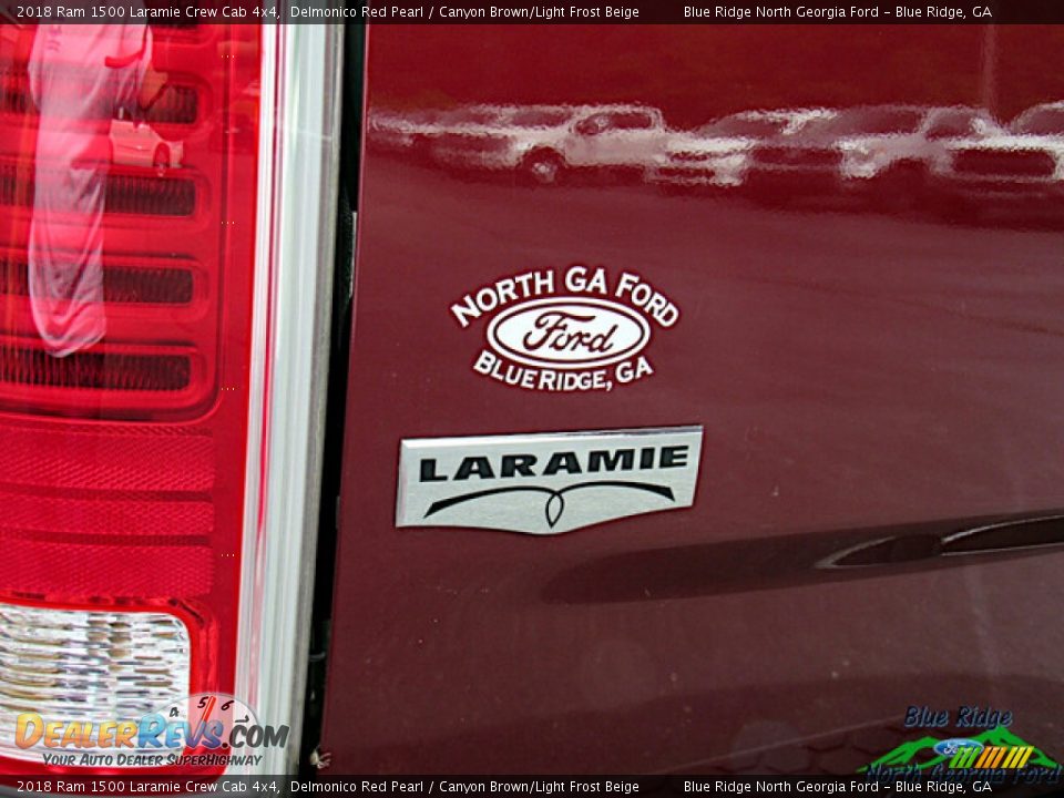 2018 Ram 1500 Laramie Crew Cab 4x4 Delmonico Red Pearl / Canyon Brown/Light Frost Beige Photo #31