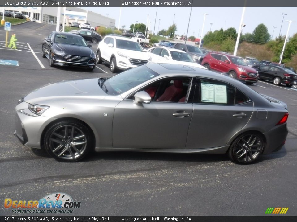 2017 Lexus IS 300 AWD Silver Lining Metallic / Rioja Red Photo #8