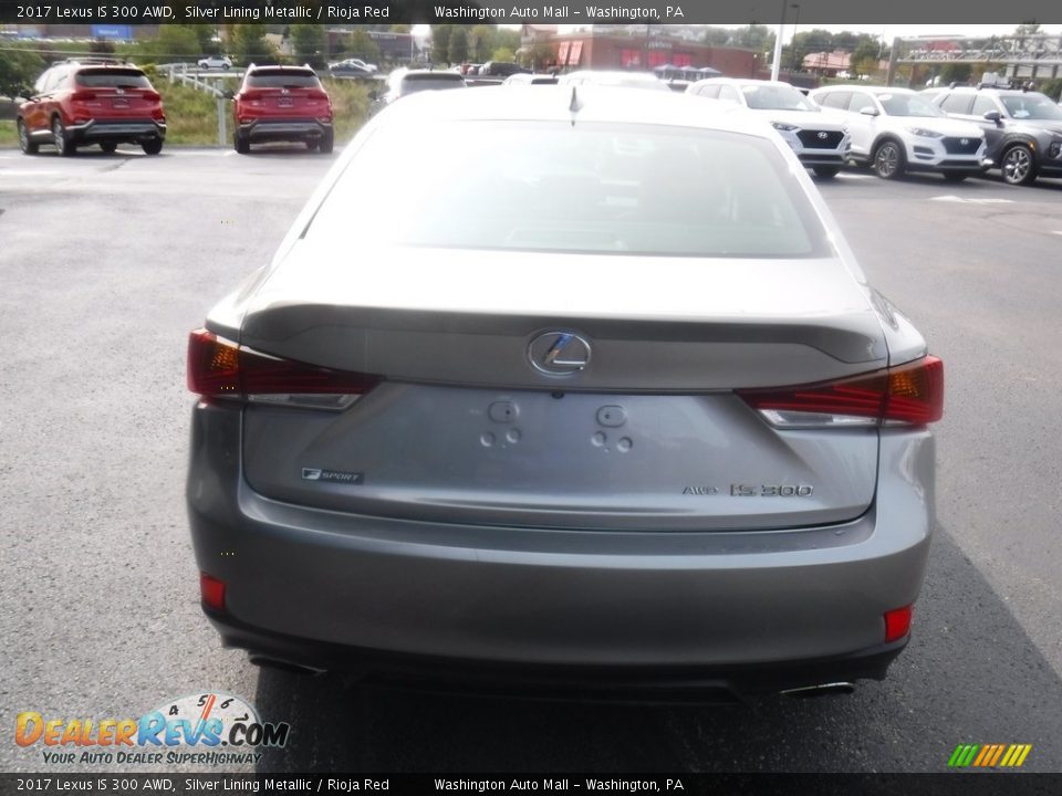 2017 Lexus IS 300 AWD Silver Lining Metallic / Rioja Red Photo #10