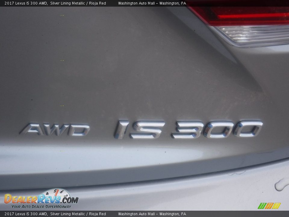 2017 Lexus IS 300 AWD Silver Lining Metallic / Rioja Red Photo #12