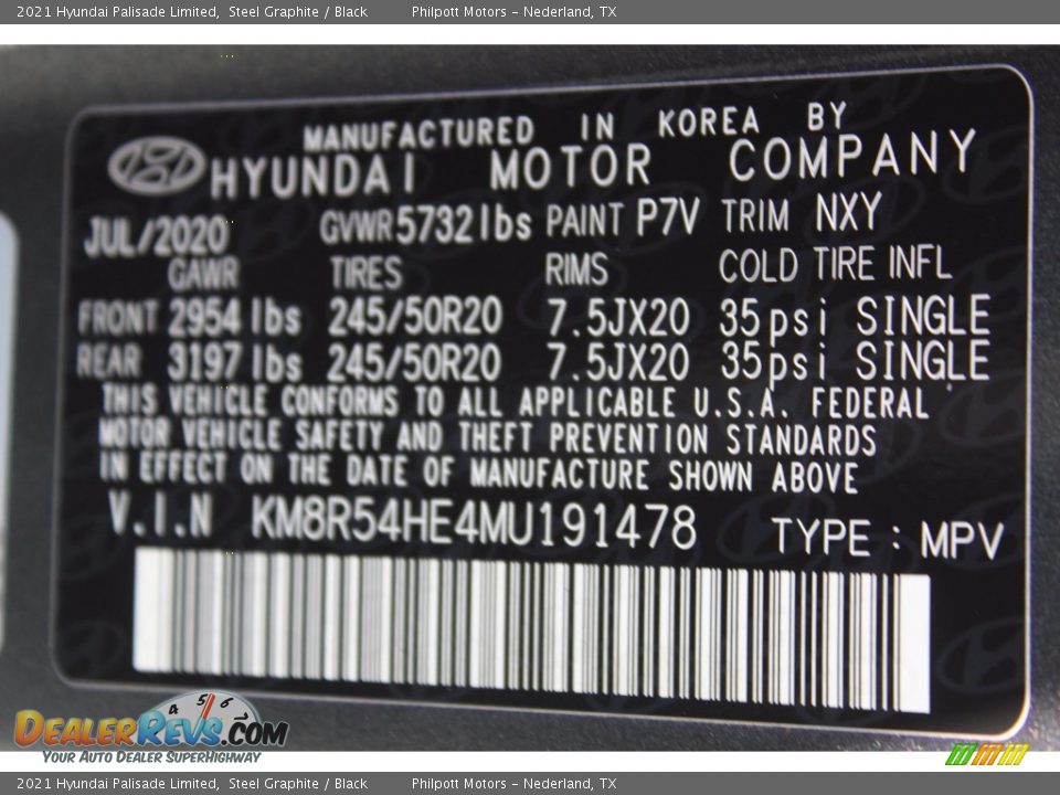 2021 Hyundai Palisade Limited Steel Graphite / Black Photo #26