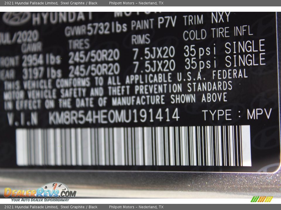 2021 Hyundai Palisade Limited Steel Graphite / Black Photo #26