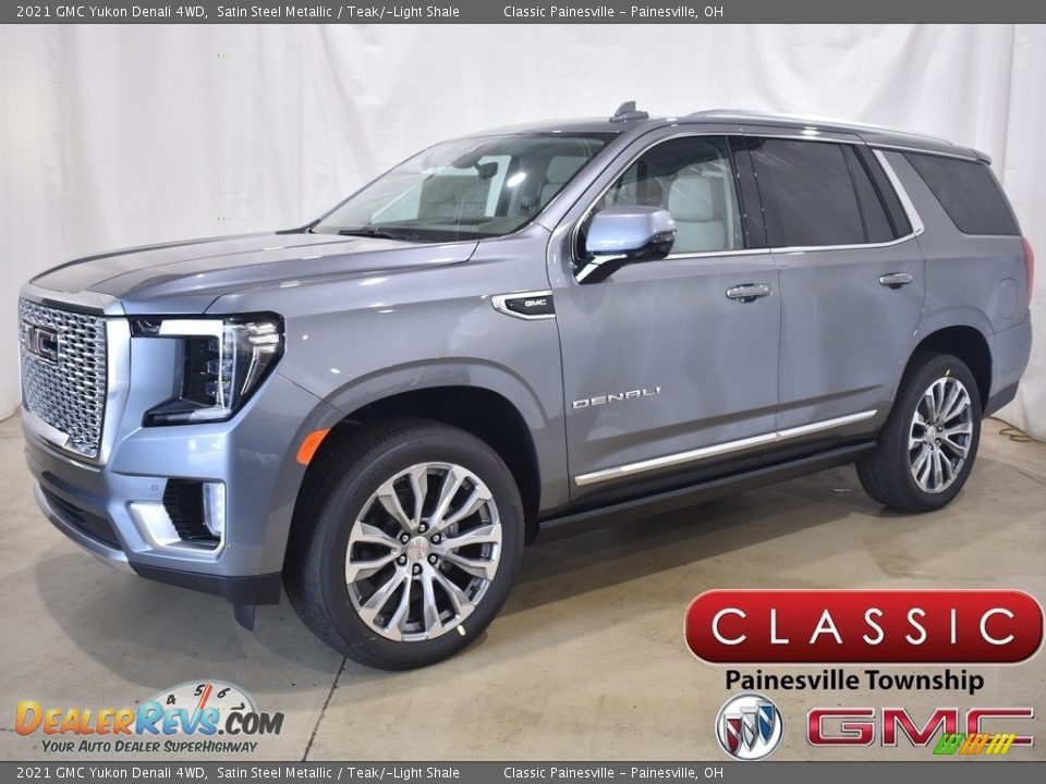 2021 GMC Yukon Denali 4WD Satin Steel Metallic / Teak/­Light Shale Photo #1