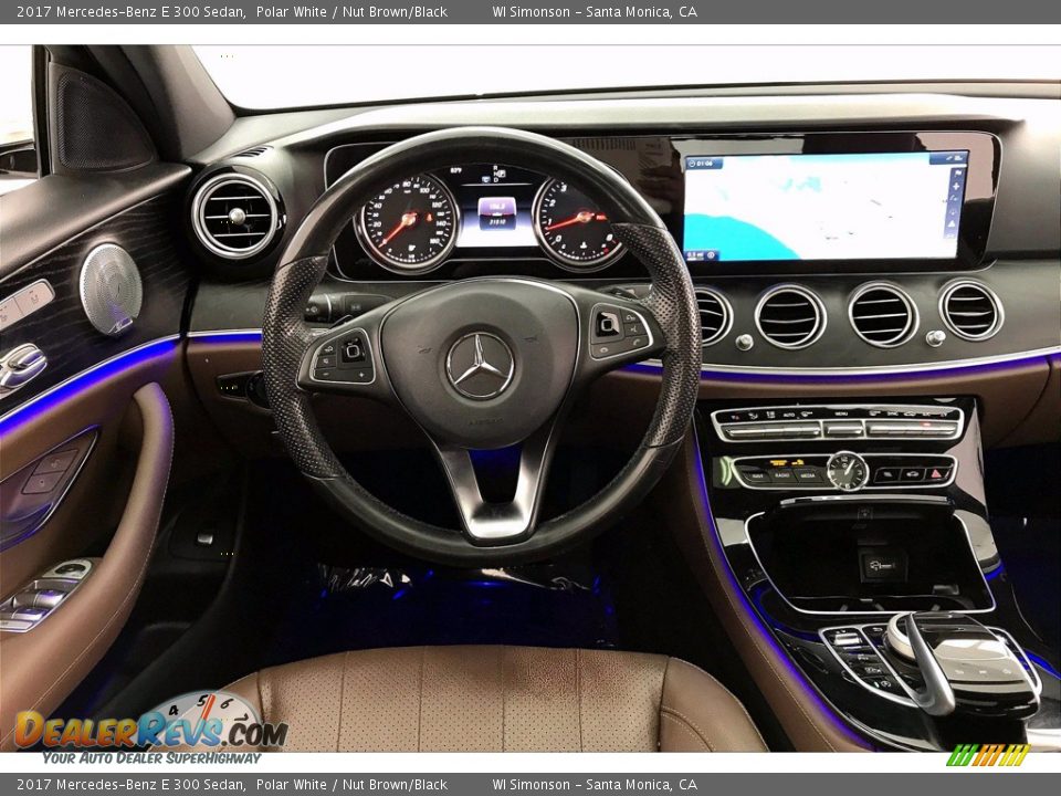 2017 Mercedes-Benz E 300 Sedan Polar White / Nut Brown/Black Photo #4