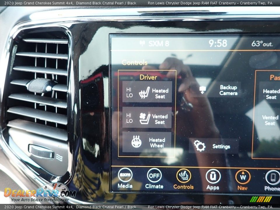 2020 Jeep Grand Cherokee Summit 4x4 Diamond Black Crystal Pearl / Black Photo #20