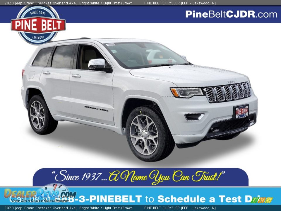 2020 Jeep Grand Cherokee Overland 4x4 Bright White / Light Frost/Brown Photo #1