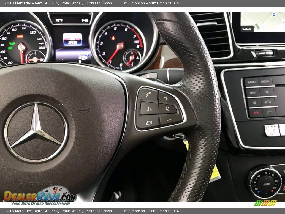 2018 Mercedes-Benz GLE 350 Polar White / Espresso Brown Photo #19