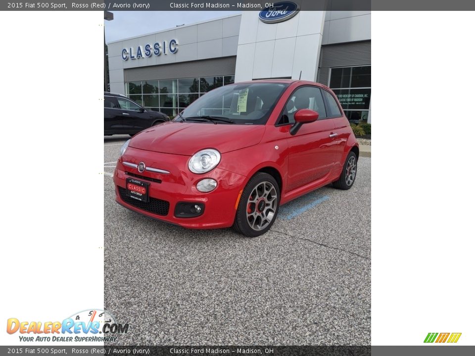 2015 Fiat 500 Sport Rosso (Red) / Avorio (Ivory) Photo #1