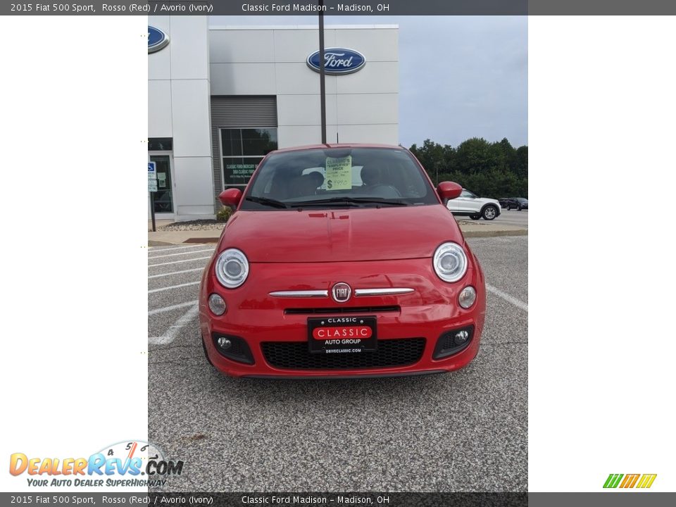 2015 Fiat 500 Sport Rosso (Red) / Avorio (Ivory) Photo #2