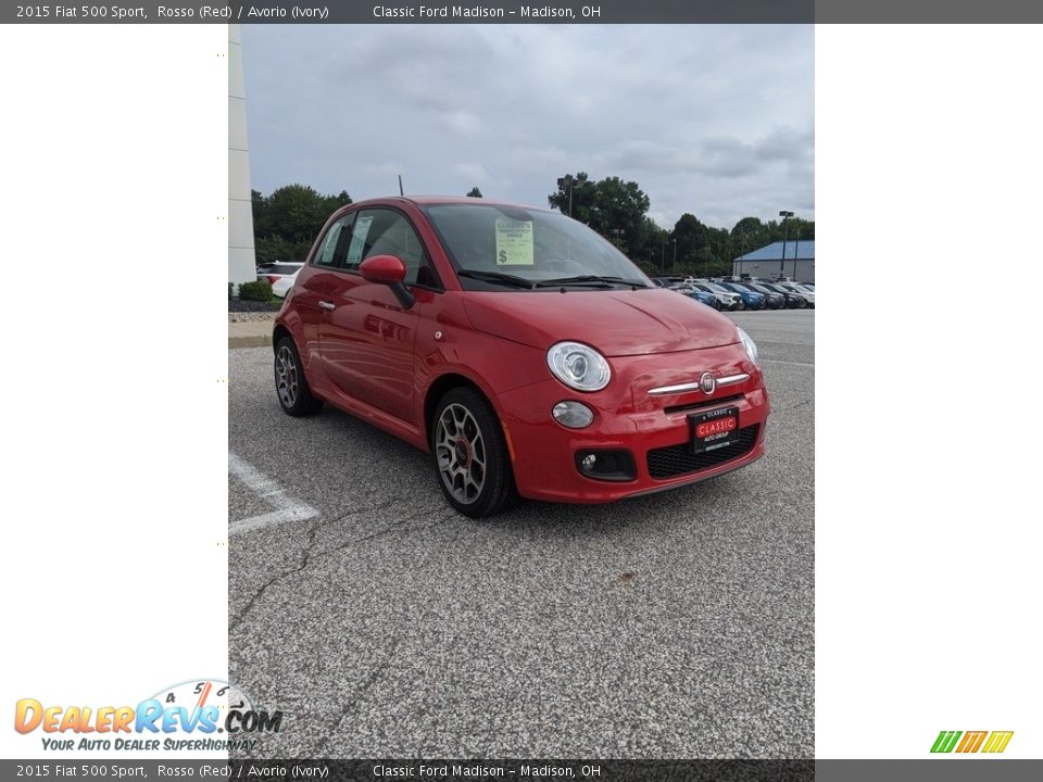 2015 Fiat 500 Sport Rosso (Red) / Avorio (Ivory) Photo #3