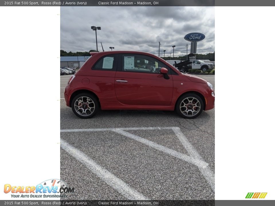 2015 Fiat 500 Sport Rosso (Red) / Avorio (Ivory) Photo #4
