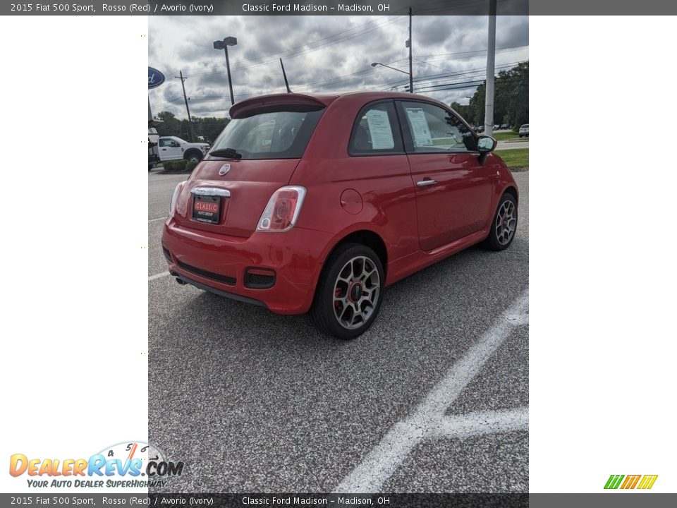 2015 Fiat 500 Sport Rosso (Red) / Avorio (Ivory) Photo #5