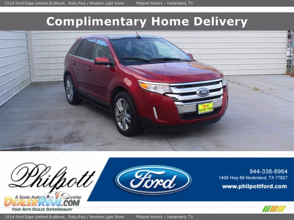 2014 Ford Edge Limited EcoBoost Ruby Red / Medium Light Stone Photo #1