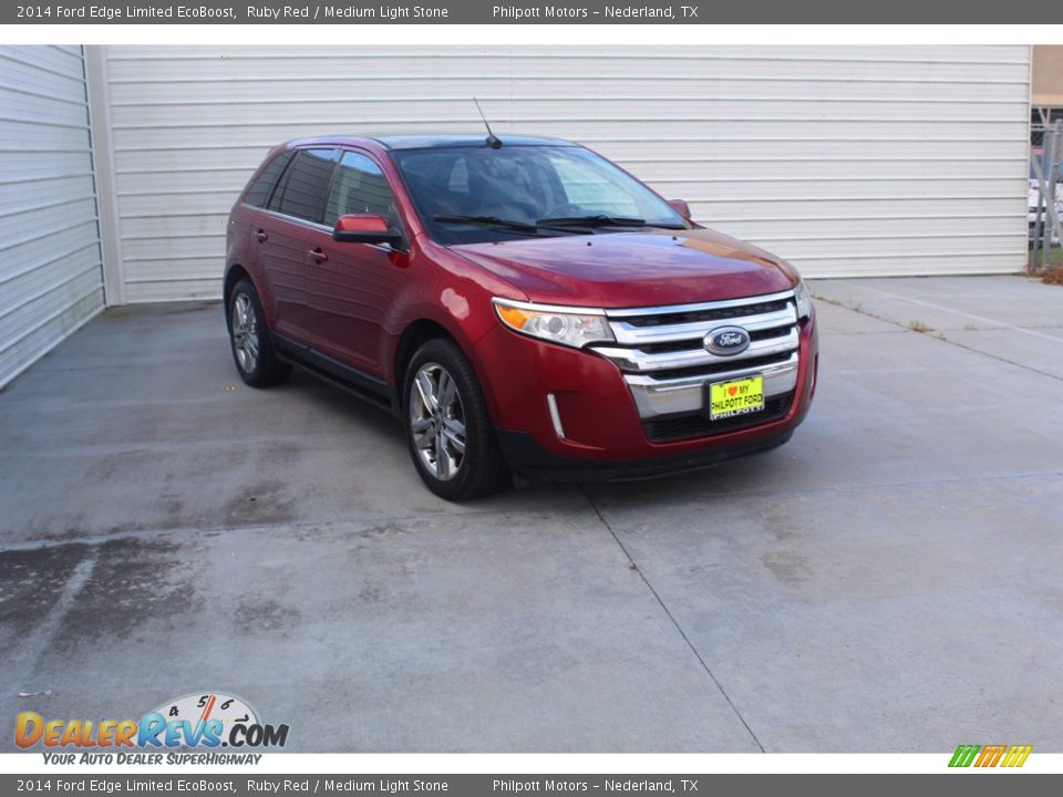 2014 Ford Edge Limited EcoBoost Ruby Red / Medium Light Stone Photo #2