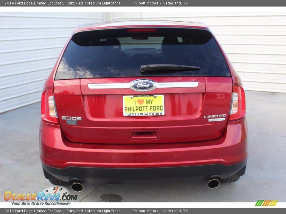 2014 Ford Edge Limited EcoBoost Ruby Red / Medium Light Stone Photo #9