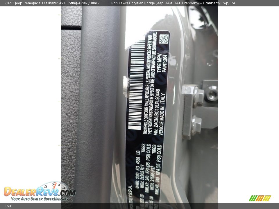 Jeep Color Code 264 Sting-Gray