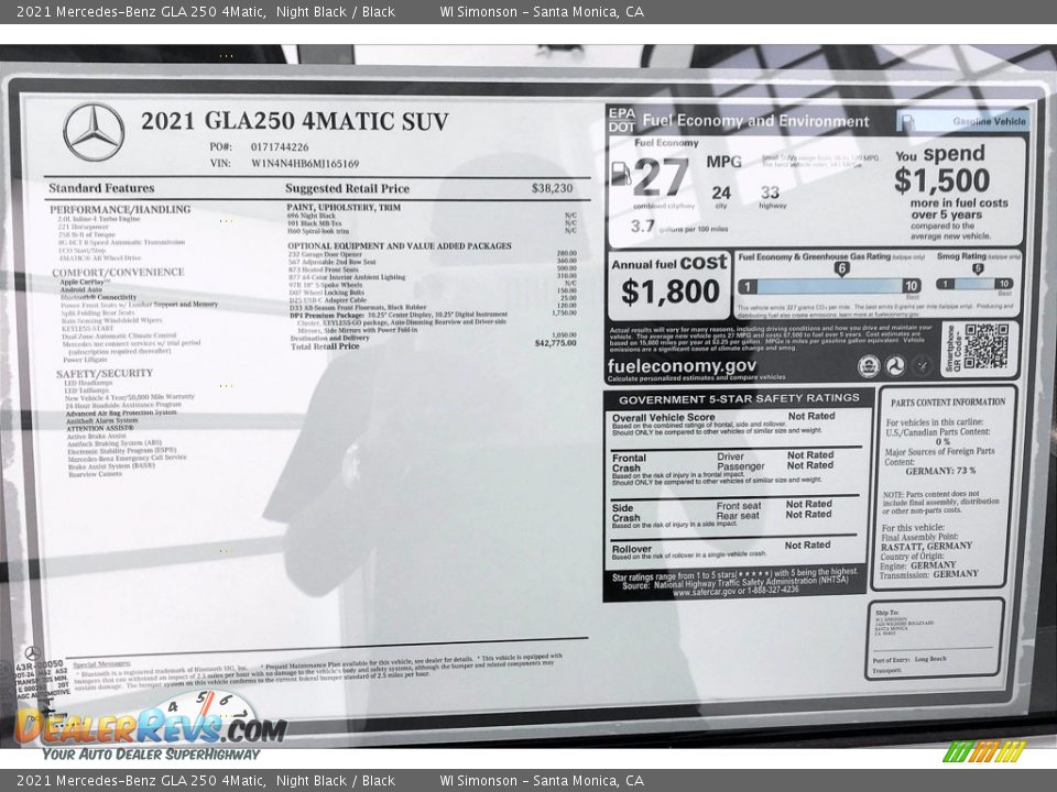 2021 Mercedes-Benz GLA 250 4Matic Night Black / Black Photo #10