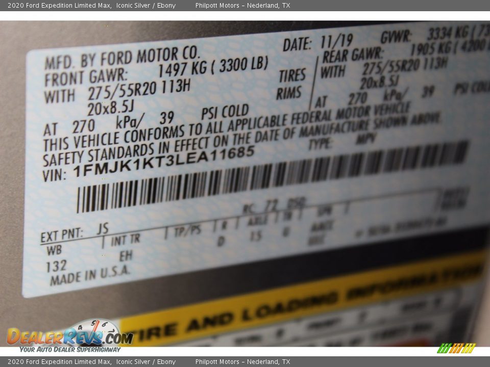 2020 Ford Expedition Limited Max Iconic Silver / Ebony Photo #34