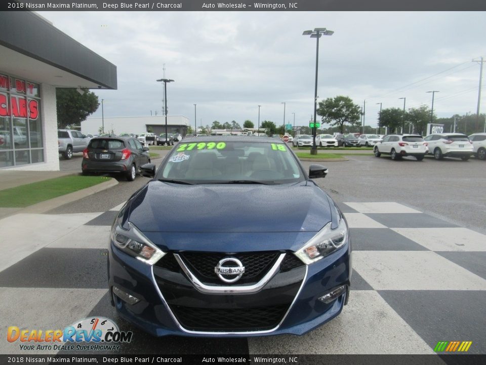 2018 Nissan Maxima Platinum Deep Blue Pearl / Charcoal Photo #2