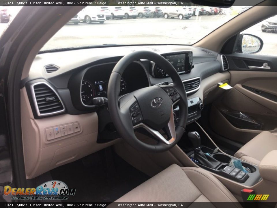 2021 Hyundai Tucson Limited AWD Black Noir Pearl / Beige Photo #9