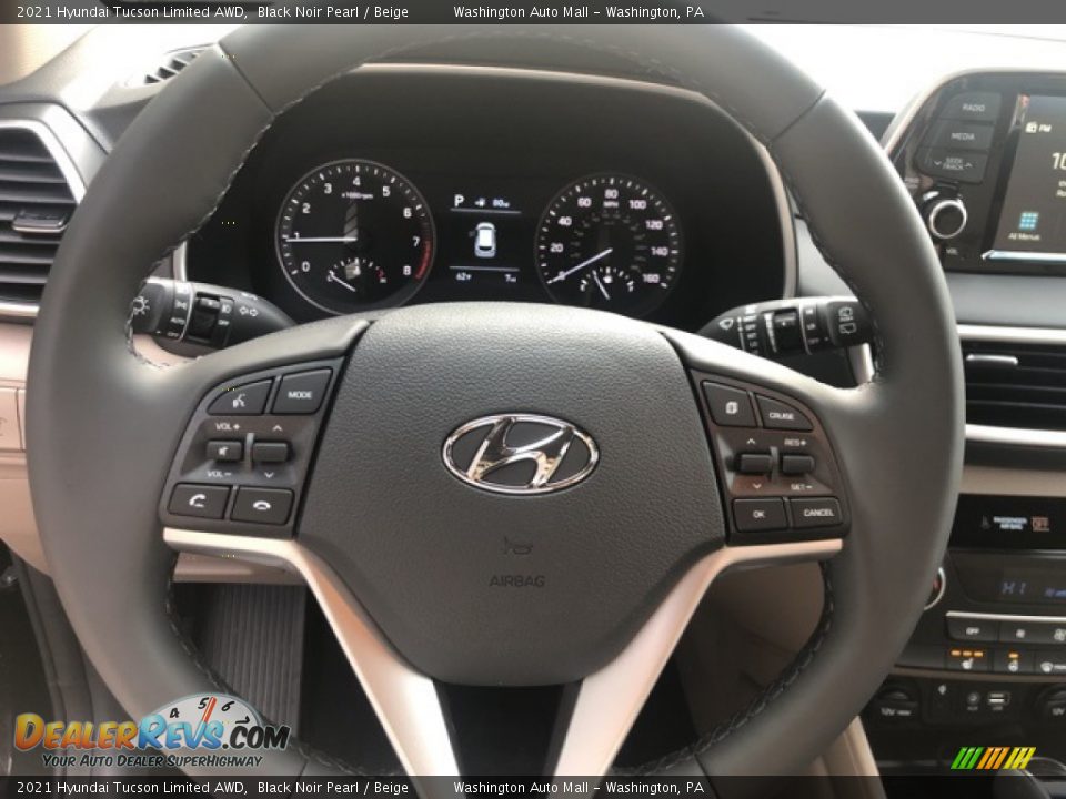 2021 Hyundai Tucson Limited AWD Black Noir Pearl / Beige Photo #10