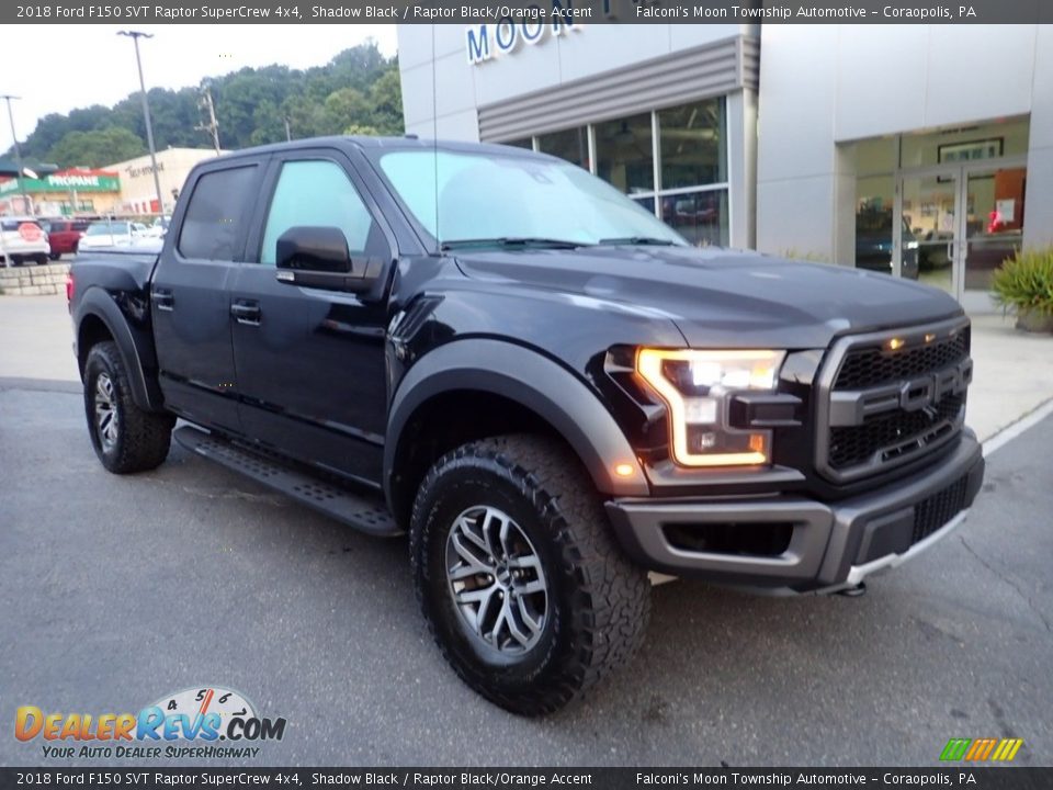 2018 Ford F150 SVT Raptor SuperCrew 4x4 Shadow Black / Raptor Black/Orange Accent Photo #8