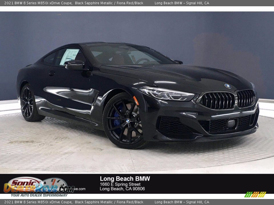 2021 BMW 8 Series M850i xDrive Coupe Black Sapphire Metallic / Fiona Red/Black Photo #1