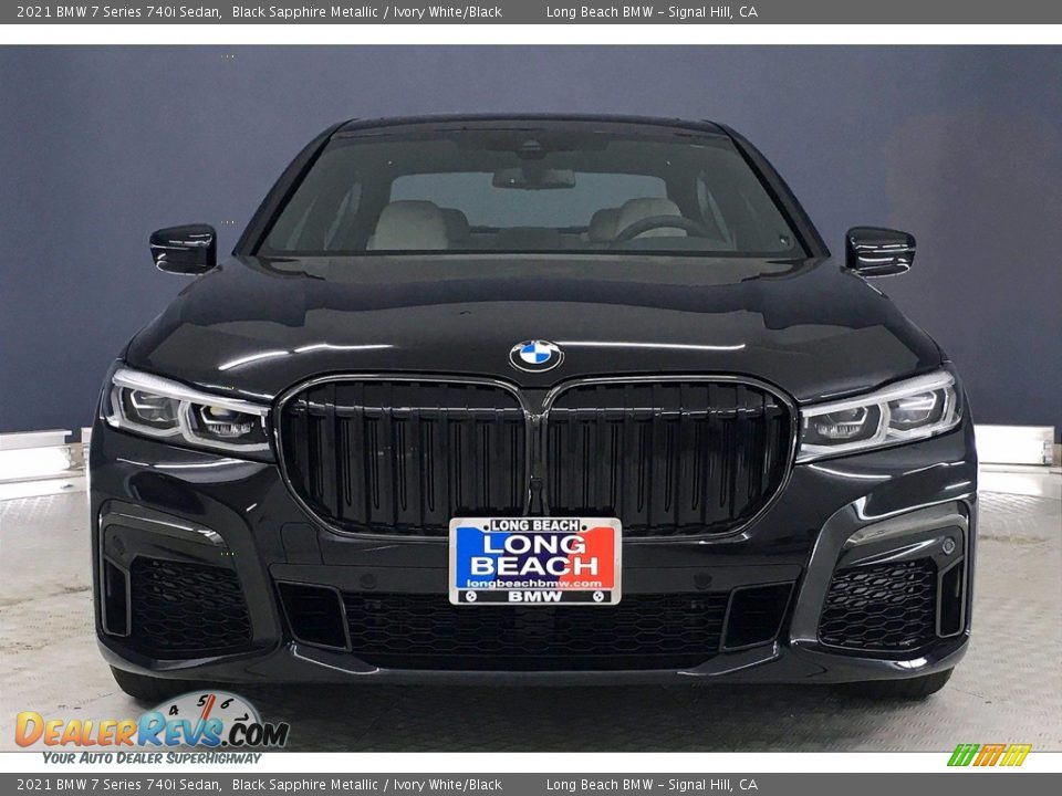 2021 BMW 7 Series 740i Sedan Black Sapphire Metallic / Ivory White/Black Photo #2