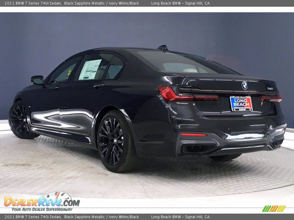 2021 BMW 7 Series 740i Sedan Black Sapphire Metallic / Ivory White/Black Photo #3