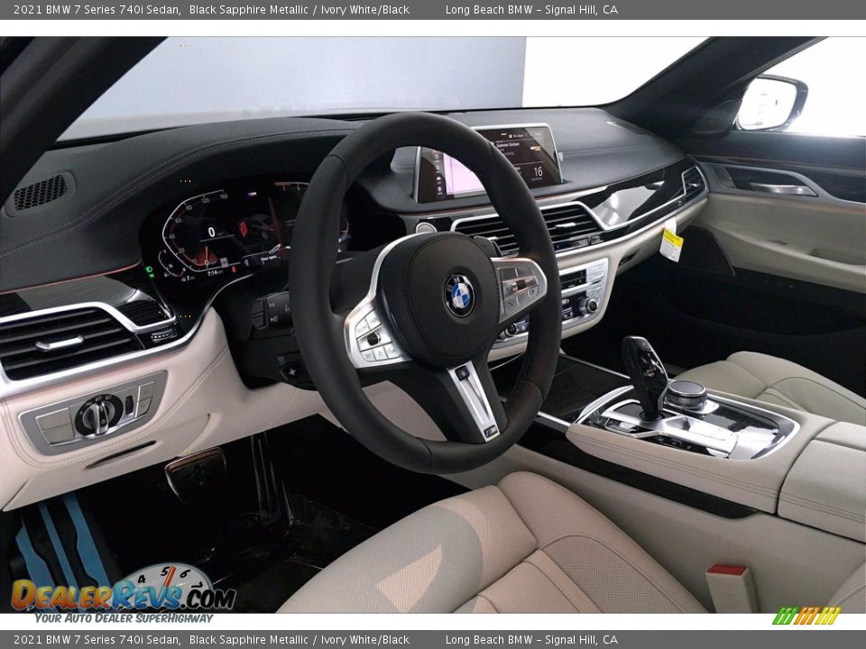 Ivory White/Black Interior - 2021 BMW 7 Series 740i Sedan Photo #7