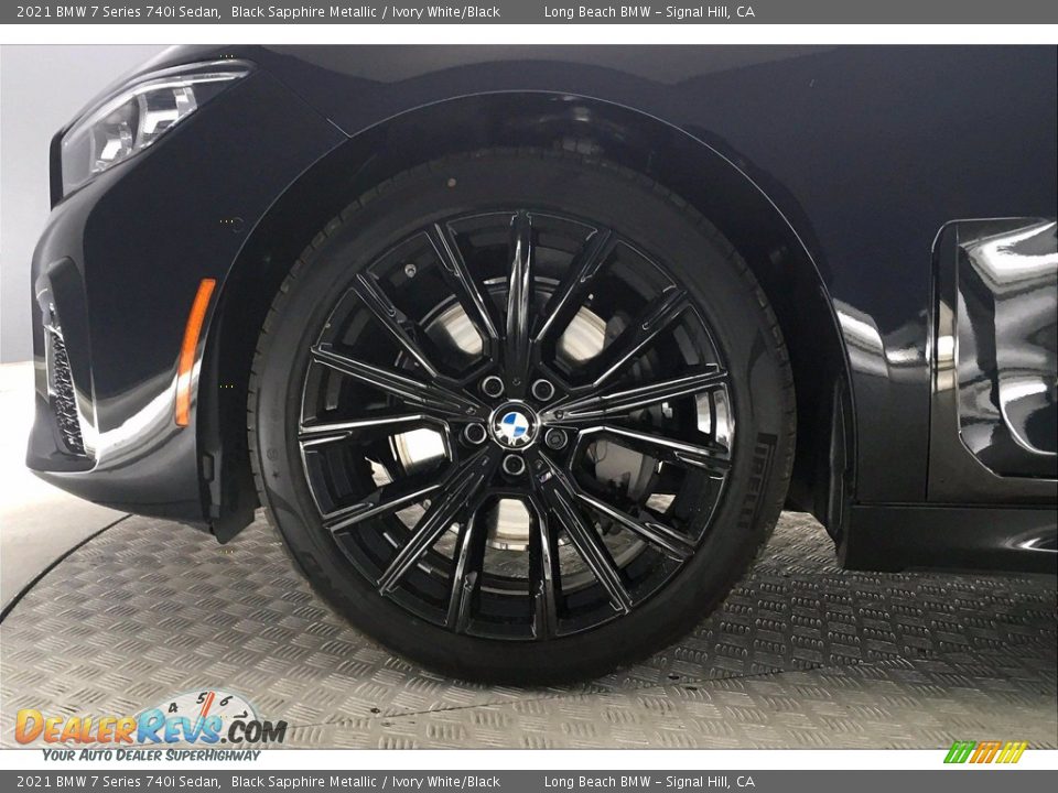 2021 BMW 7 Series 740i Sedan Black Sapphire Metallic / Ivory White/Black Photo #12