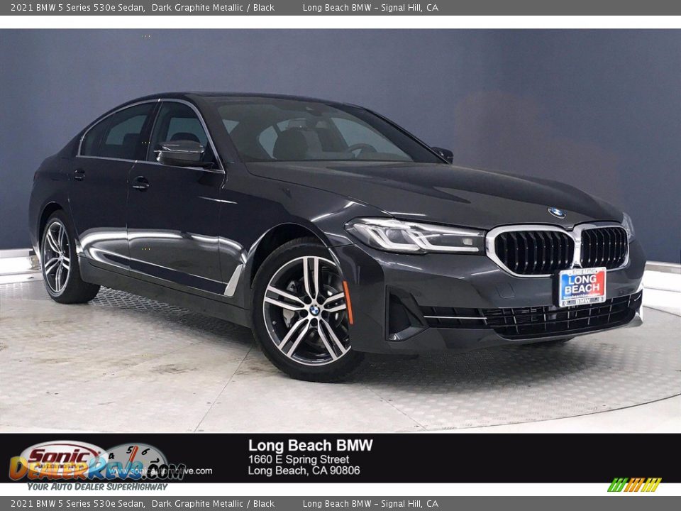 2021 BMW 5 Series 530e Sedan Dark Graphite Metallic / Black Photo #1