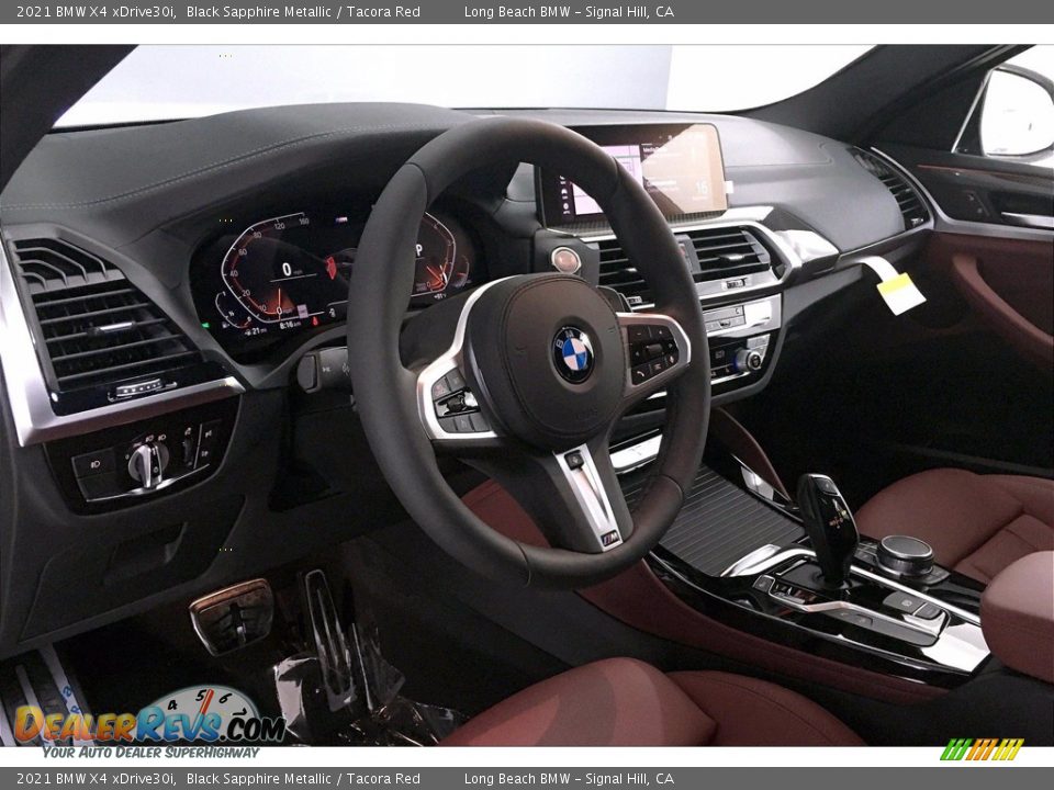 2021 BMW X4 xDrive30i Black Sapphire Metallic / Tacora Red Photo #7