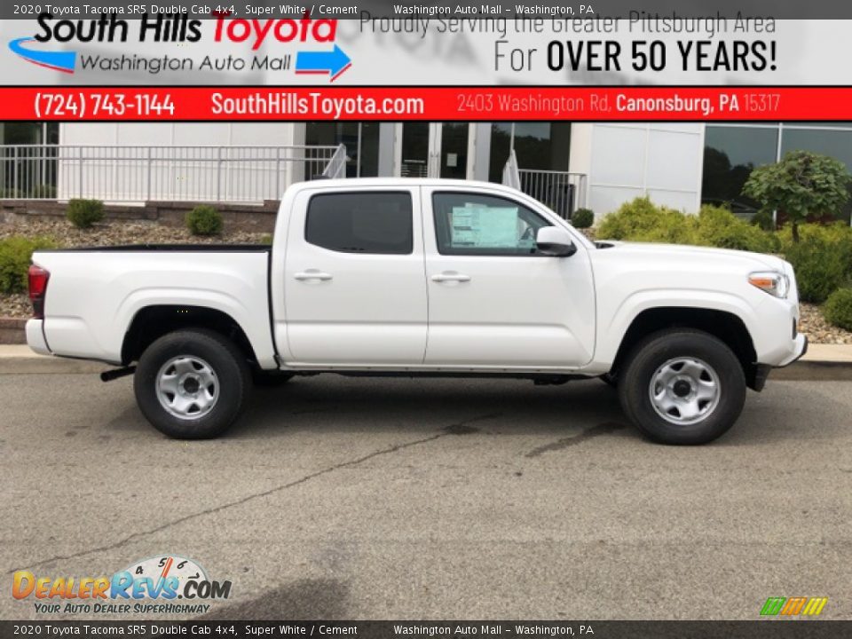 2020 Toyota Tacoma SR5 Double Cab 4x4 Super White / Cement Photo #27