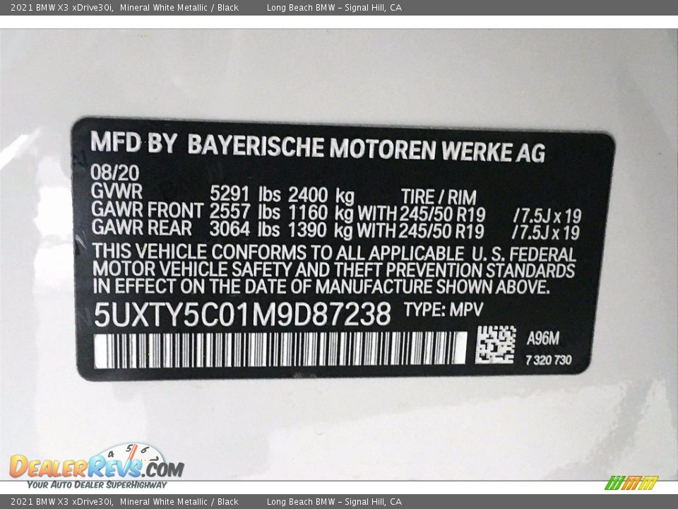 2021 BMW X3 xDrive30i Mineral White Metallic / Black Photo #18