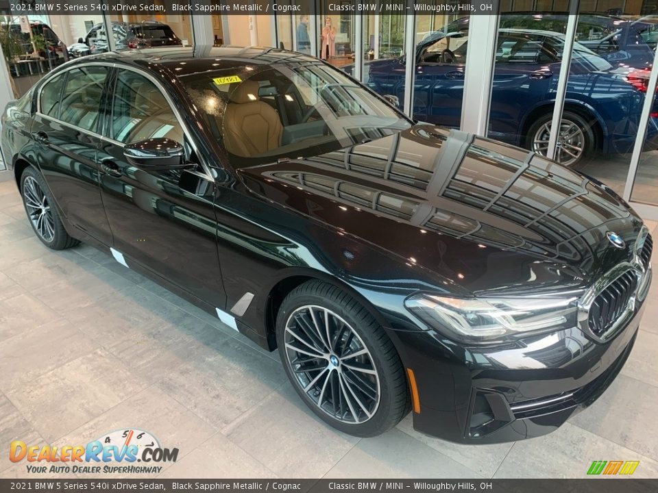 2021 BMW 5 Series 540i xDrive Sedan Black Sapphire Metallic / Cognac Photo #1