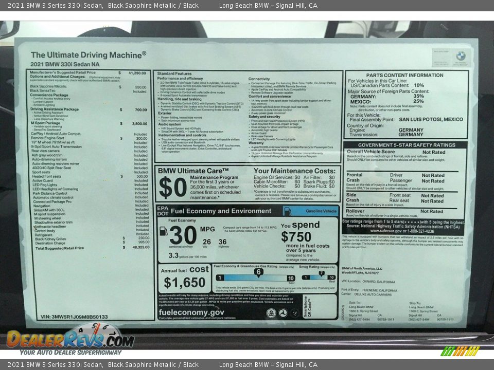 2021 BMW 3 Series 330i Sedan Black Sapphire Metallic / Black Photo #17