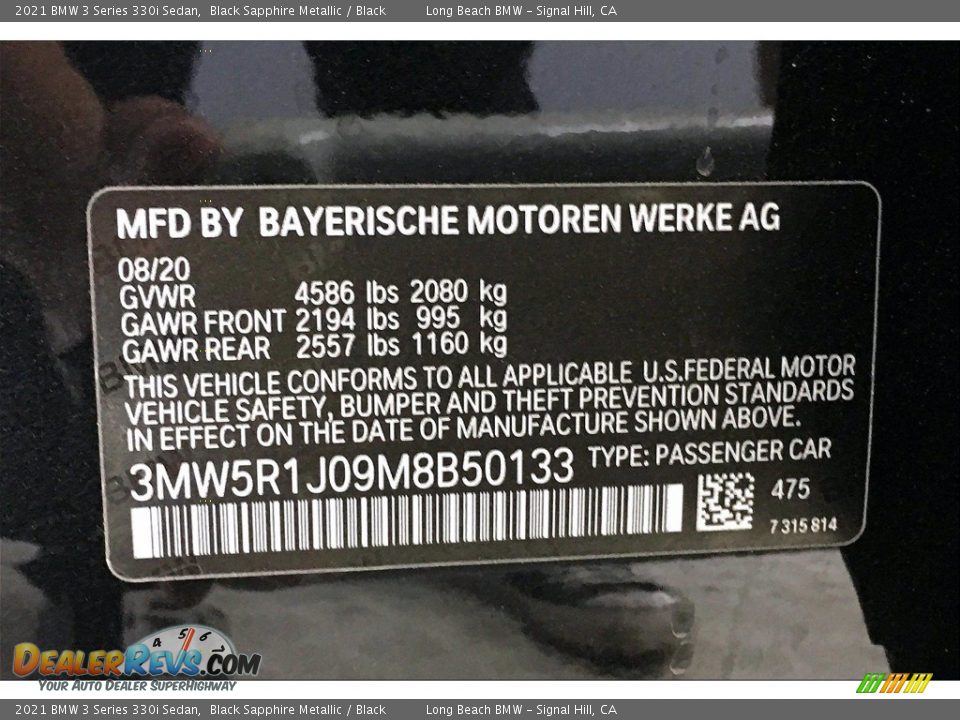 2021 BMW 3 Series 330i Sedan Black Sapphire Metallic / Black Photo #18