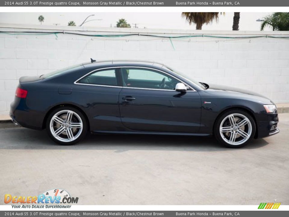 2014 Audi S5 3.0T Prestige quattro Coupe Monsoon Gray Metallic / Black/Chestnut Brown Photo #12