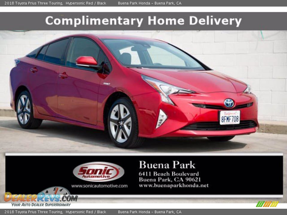 2018 Toyota Prius Three Touring Hypersonic Red / Black Photo #1