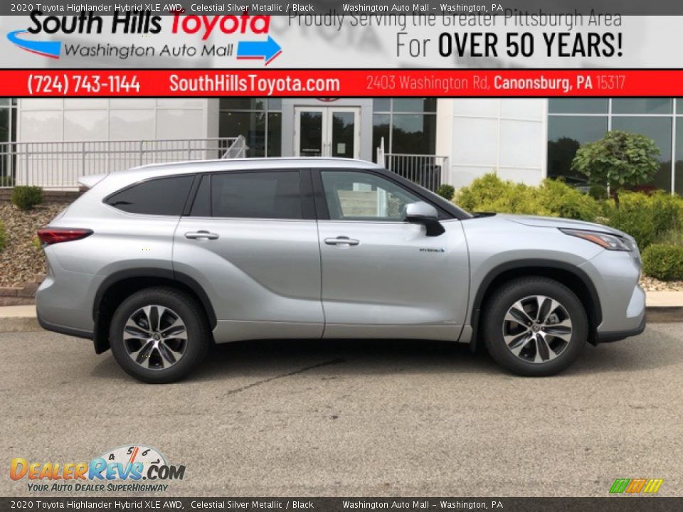 2020 Toyota Highlander Hybrid XLE AWD Celestial Silver Metallic / Black Photo #6