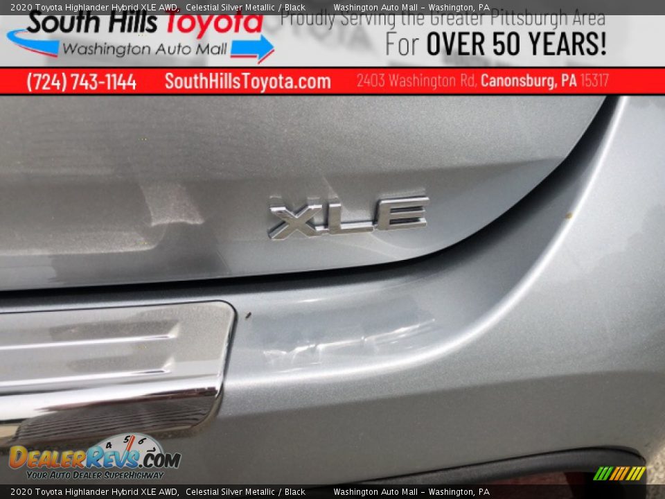 2020 Toyota Highlander Hybrid XLE AWD Celestial Silver Metallic / Black Photo #9