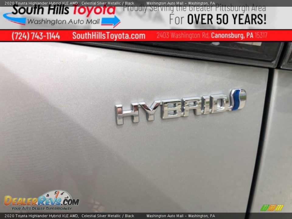 2020 Toyota Highlander Hybrid XLE AWD Celestial Silver Metallic / Black Photo #10