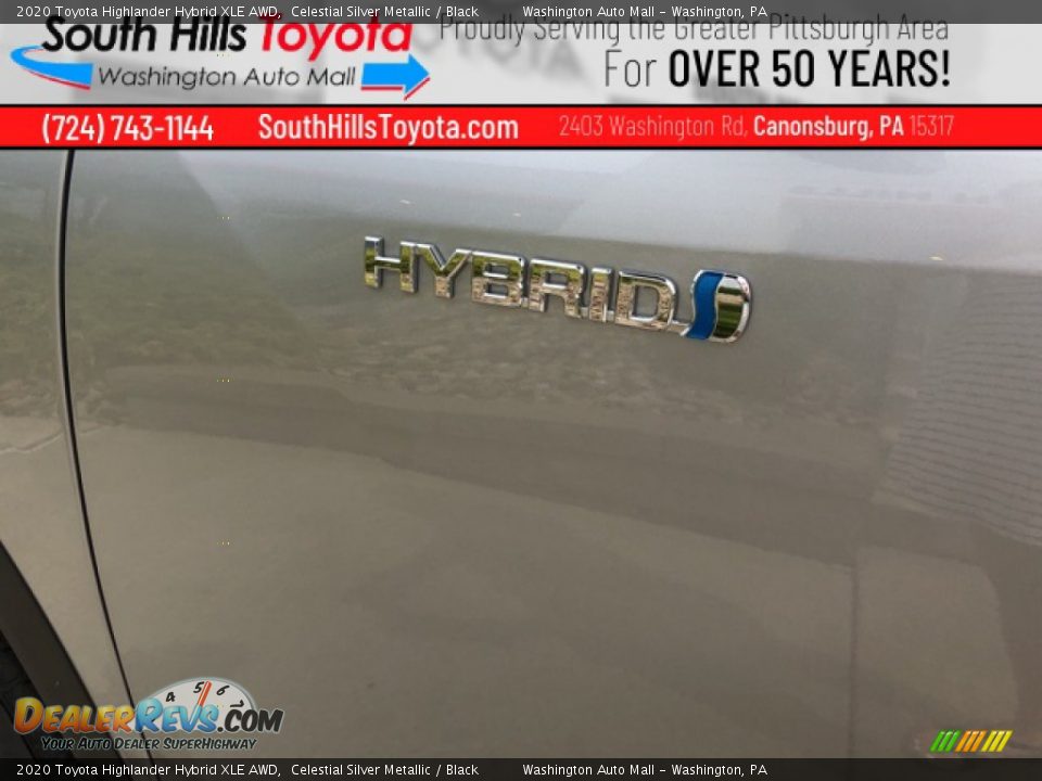 2020 Toyota Highlander Hybrid XLE AWD Celestial Silver Metallic / Black Photo #15