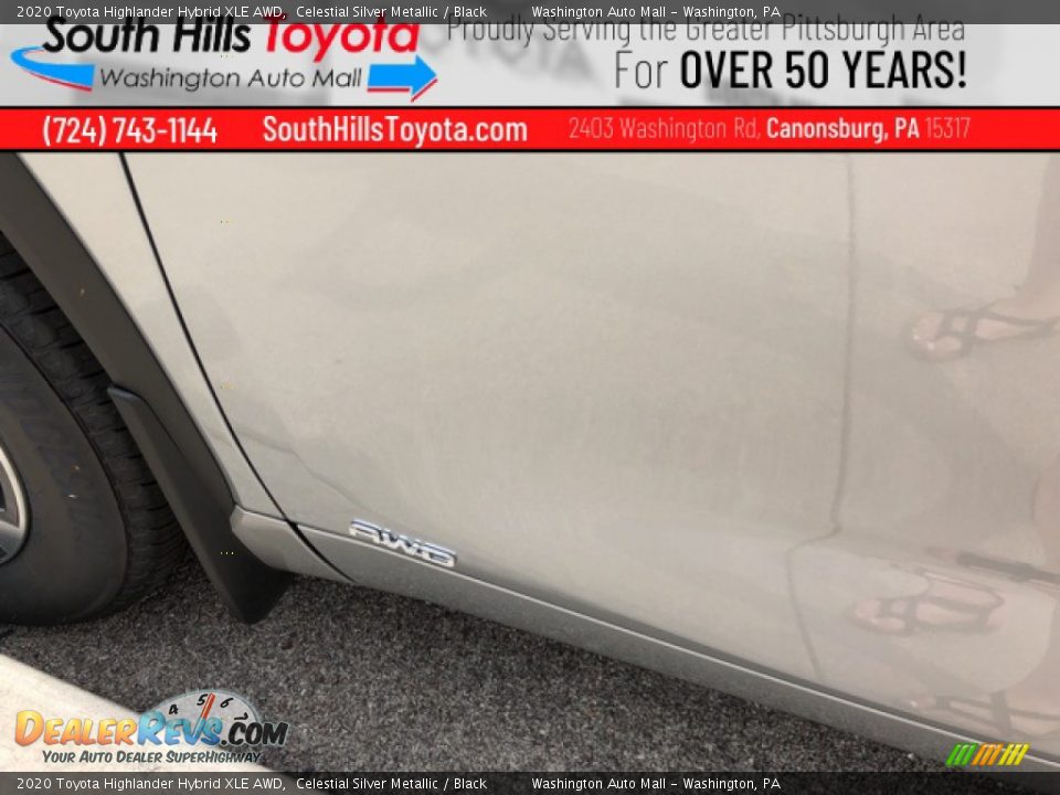 2020 Toyota Highlander Hybrid XLE AWD Celestial Silver Metallic / Black Photo #16